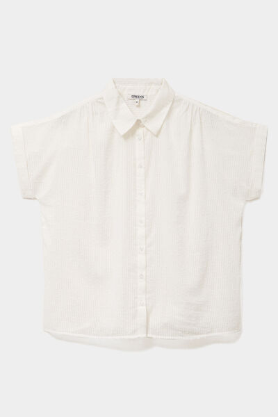 Chemise manches courtes coton blanc femme