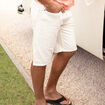 Bermuda droit 5 poches en jean Creeks denim blanc homme