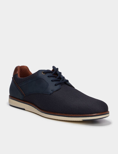 Derbies &agrave; lacets bout rond bleu marine homme