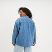 Veste surchemise en jean denim stone femme grande taille