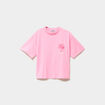 T-shirt oversize manches courtes coton rose fluo fille