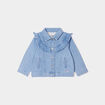 Veste jean à volants en coton denim double stone bébé fille