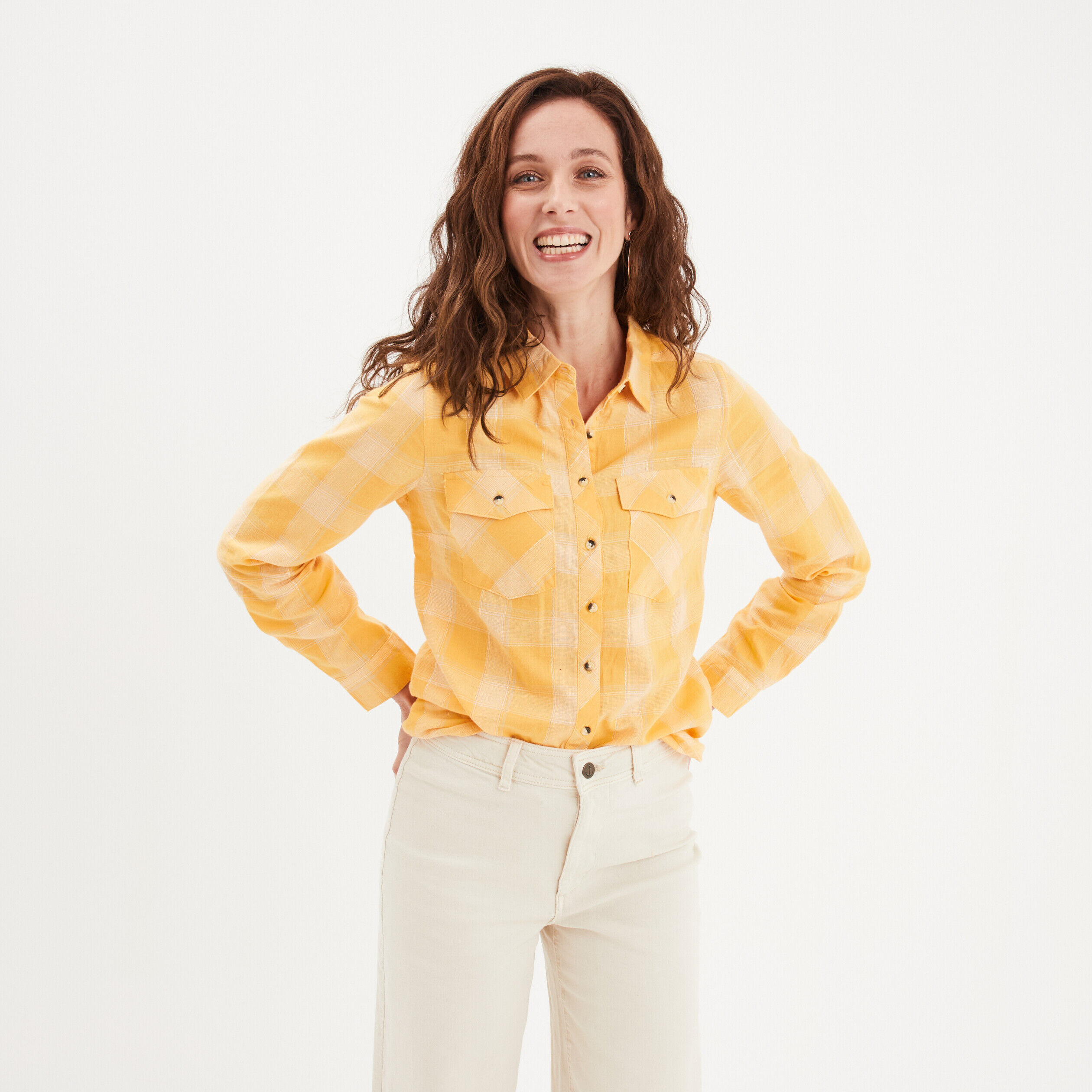 Chemise Jaune femme chemisiers blouse tunique pas cher