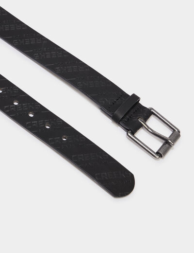 Ceinture emboss&eacute;e noir homme