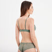 Soutien-gorge push up micro dentelle vert kaki femme