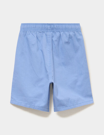 Bermuda short loose &eacute;lastiqu&eacute; coton bleu gris gar&ccedil;on