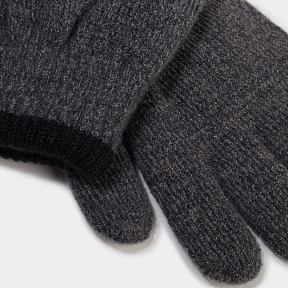 Gants tricot&eacute;s gris fonc&eacute; gar&ccedil;on