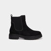 Boots effet su&eacute;dine noir femme