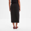 Jupe midi fendue poches plaquées côtés noir femme