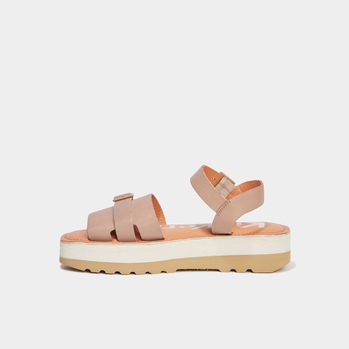 Sandales plateformes en cuir Kickers sable femme
