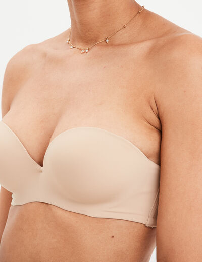 Soutien-gorge bandeau multiposition beige femme