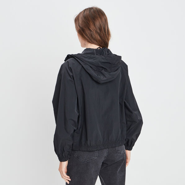 blouson droit a capuche noir femme Blouson droit à capuche noir femme