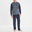 Ensemble pyjama velours 2 pièces bleu homme