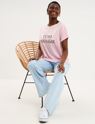 T-shirt EVJF oversize coton rose femme