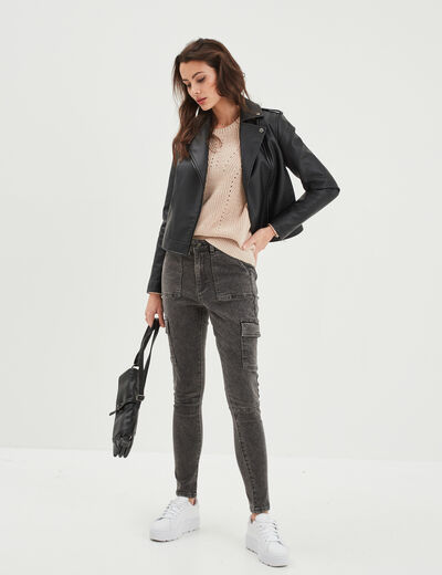 Jeans skinny battle Liberto denim gris femme