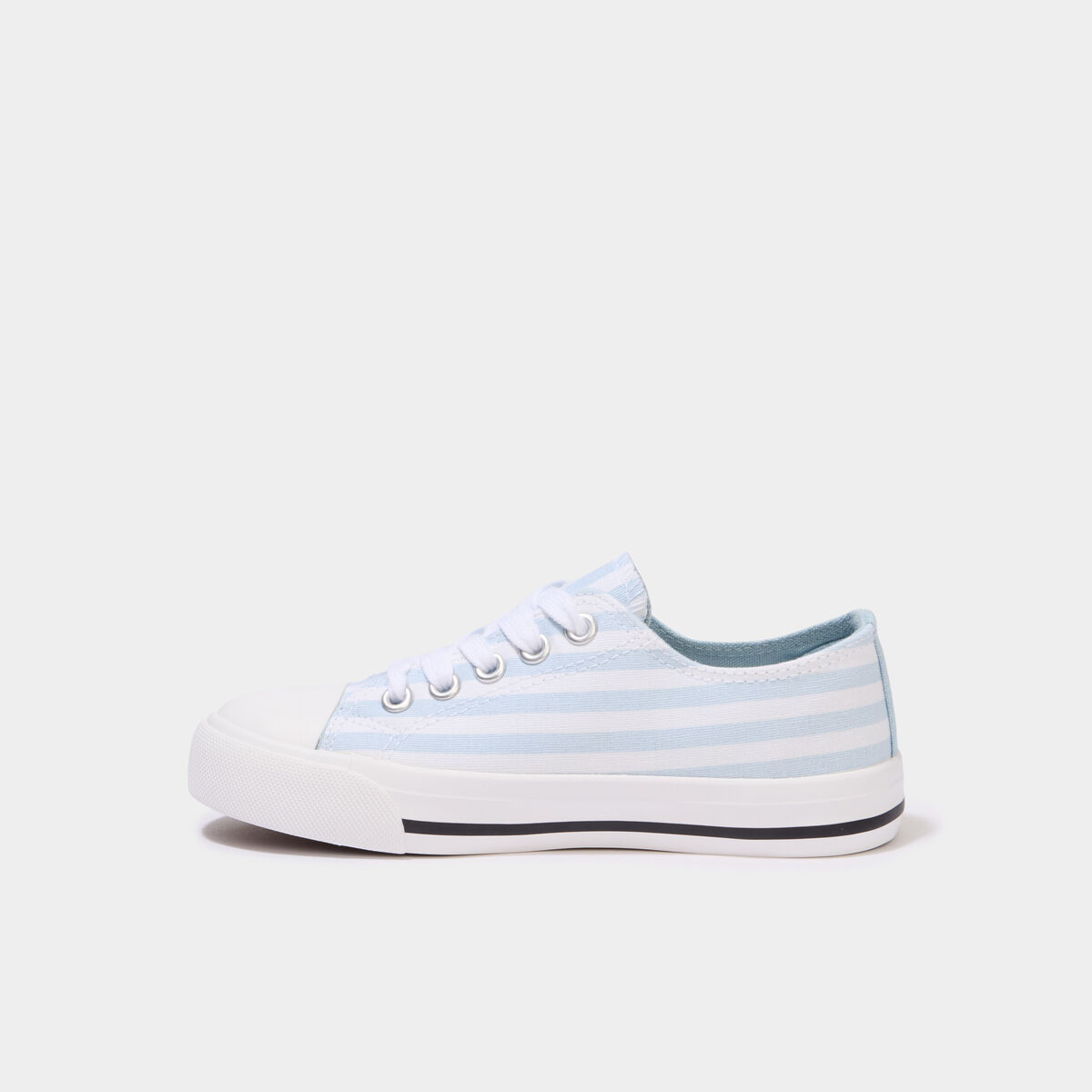 Tennis basses en toile bout renforc&eacute; bleu fille