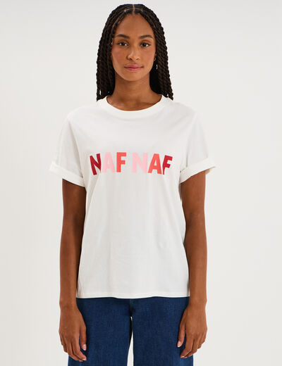 T-shirt manches courtes coton blanc femme
