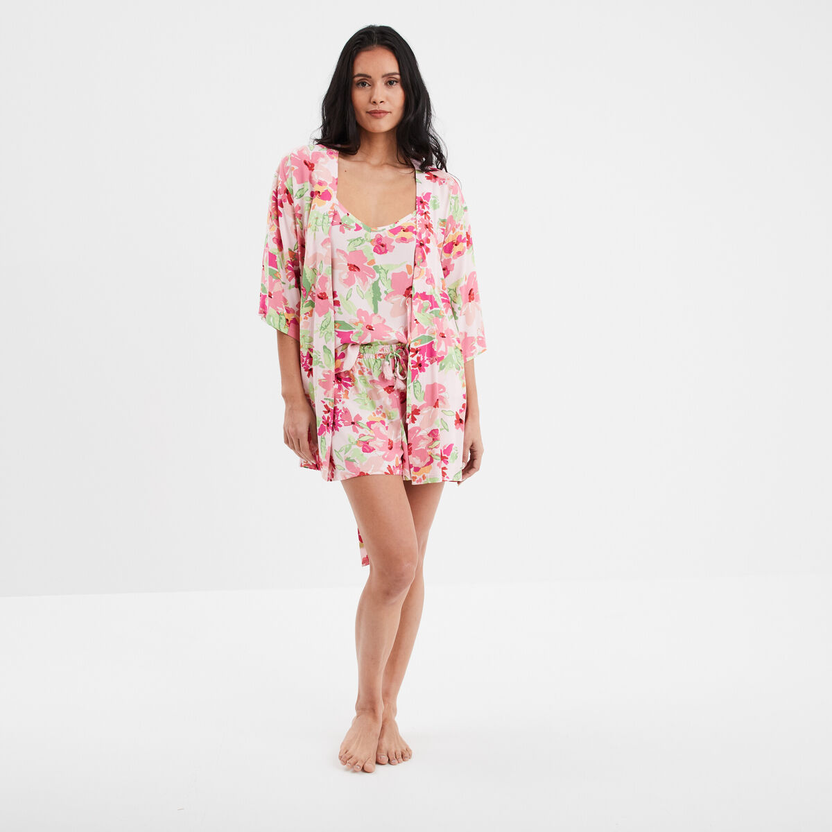 Ensemble pyjama short 2 pièces rose femme