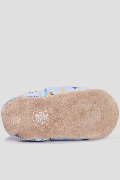 Bottons en cuir bleu ciel bébé garçon