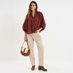 Jeans mom coton sable femme