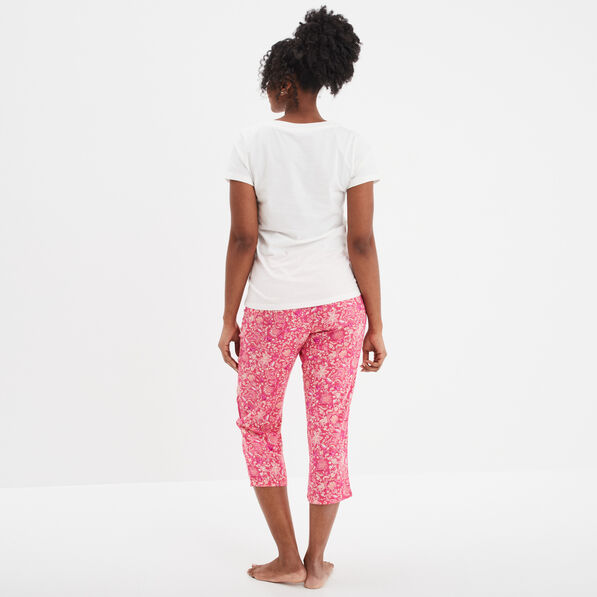 Ensemble pyjama corsaire et t-shirt rose fushia femme