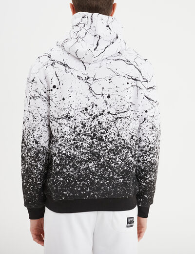 Sweat &agrave; capuche hoodie molleton blanc homme
