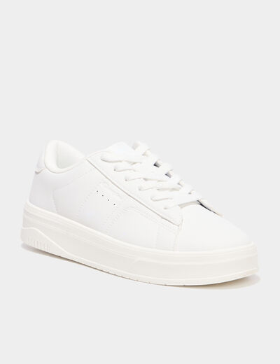 Tennis basses &agrave; lacets Champion TL23 blanc femme