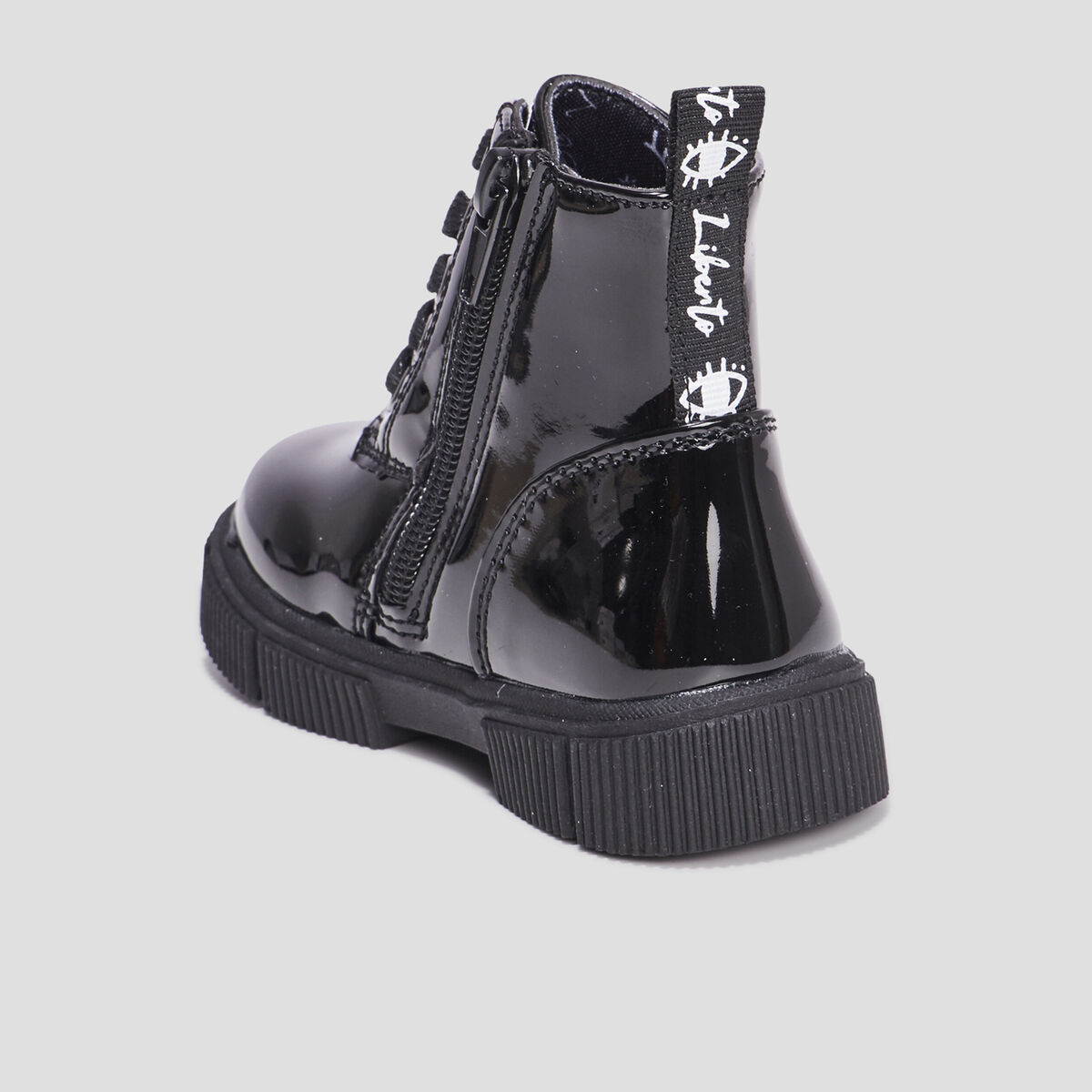 Bottines vernies à lacets Liberto noir bébé fille