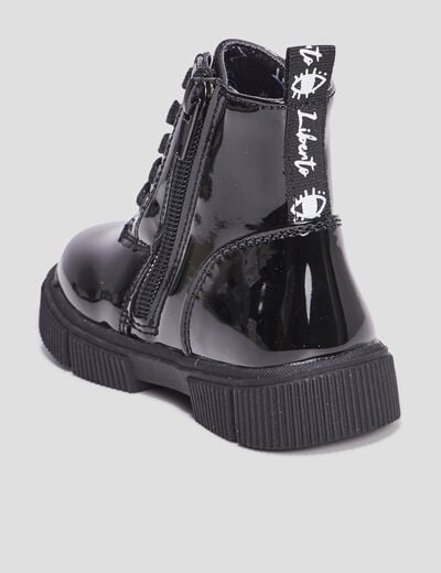 Bottines vernies à lacets Liberto noir bébé fille