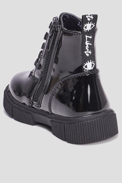Bottines vernies à lacets Liberto noir bébé fille