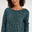 Pull manches longues bleu canard femme