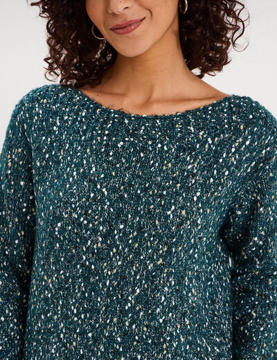 Pull manches longues bleu canard femme