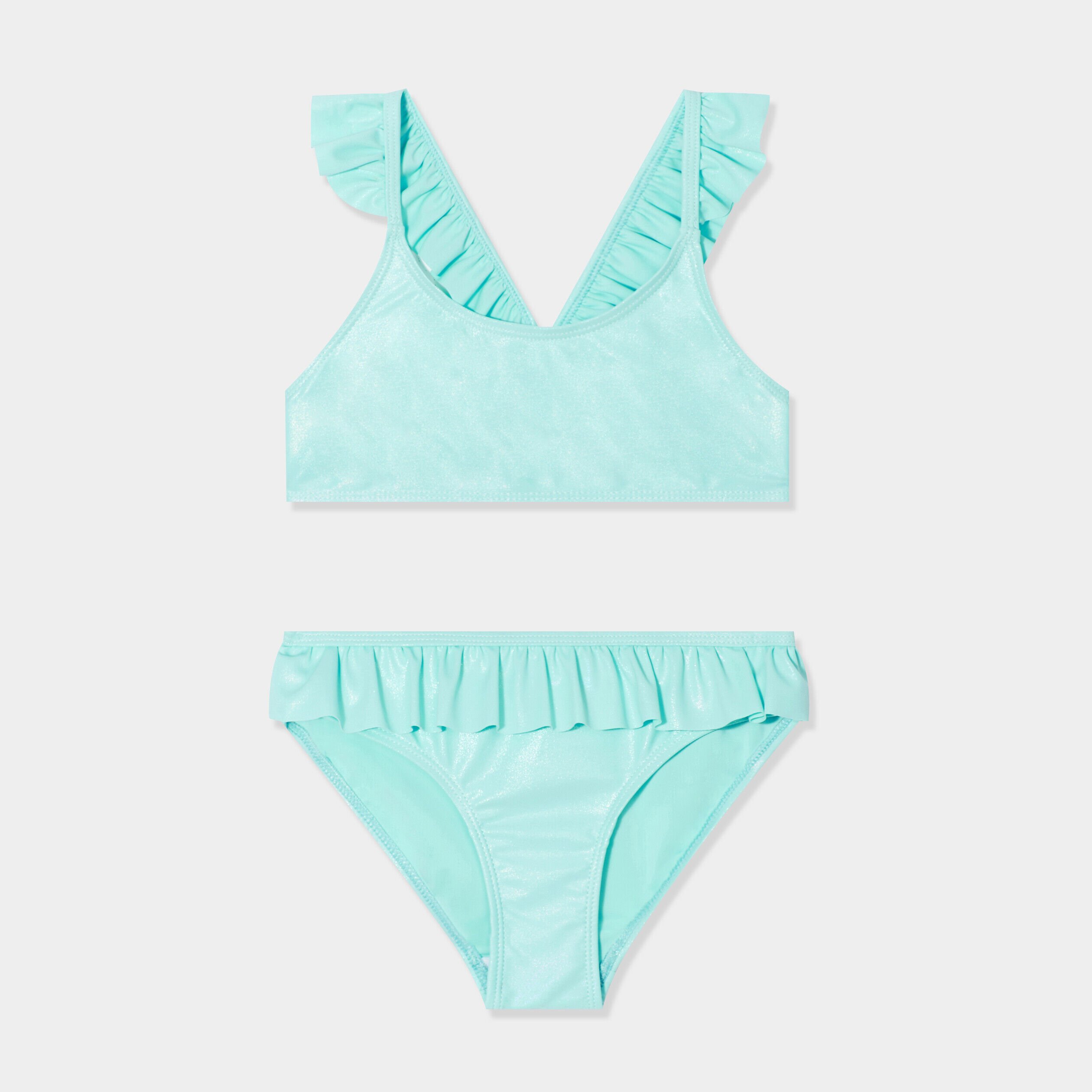 Maillot de bain 2 pièces à paillettes vert fille WAMEA BEACH