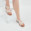 Sandales plates multibrides tressées blanc femme