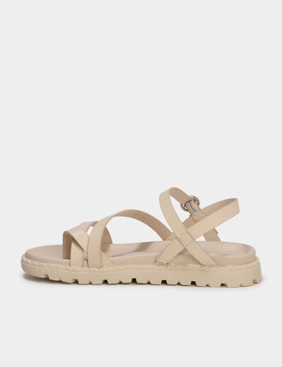 Sandales semelles &eacute;paisses blanc fille