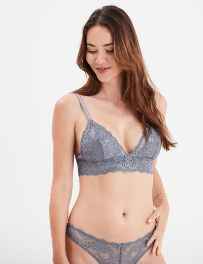 Soutien-gorge triangle paddé bleu gris femme