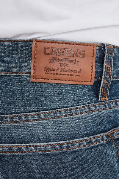 Jeans straight 5 poches Creeks denim double stone homme