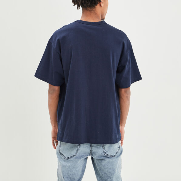T-shirt oversize manches courtes Creeks bleu marine homme