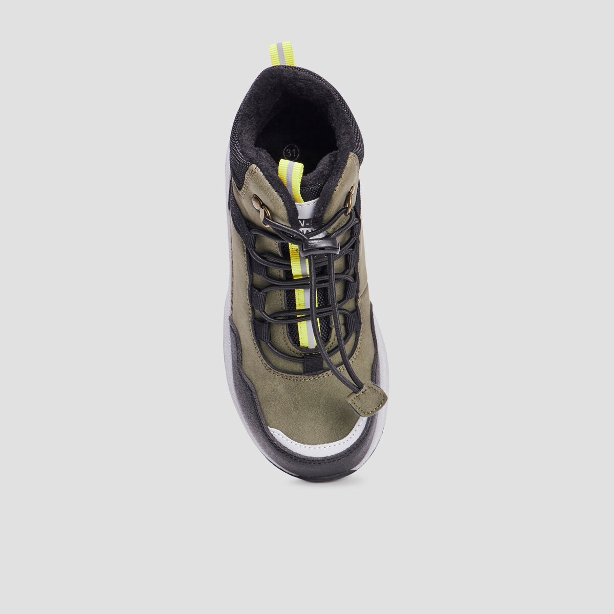 Boots lacets élastiqués Bazo vert kaki garçon