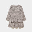 Robe courte patineuse &agrave; volants smock&eacute;e sable fille