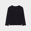 T-shirt col rond manches longues coton noir garçon
