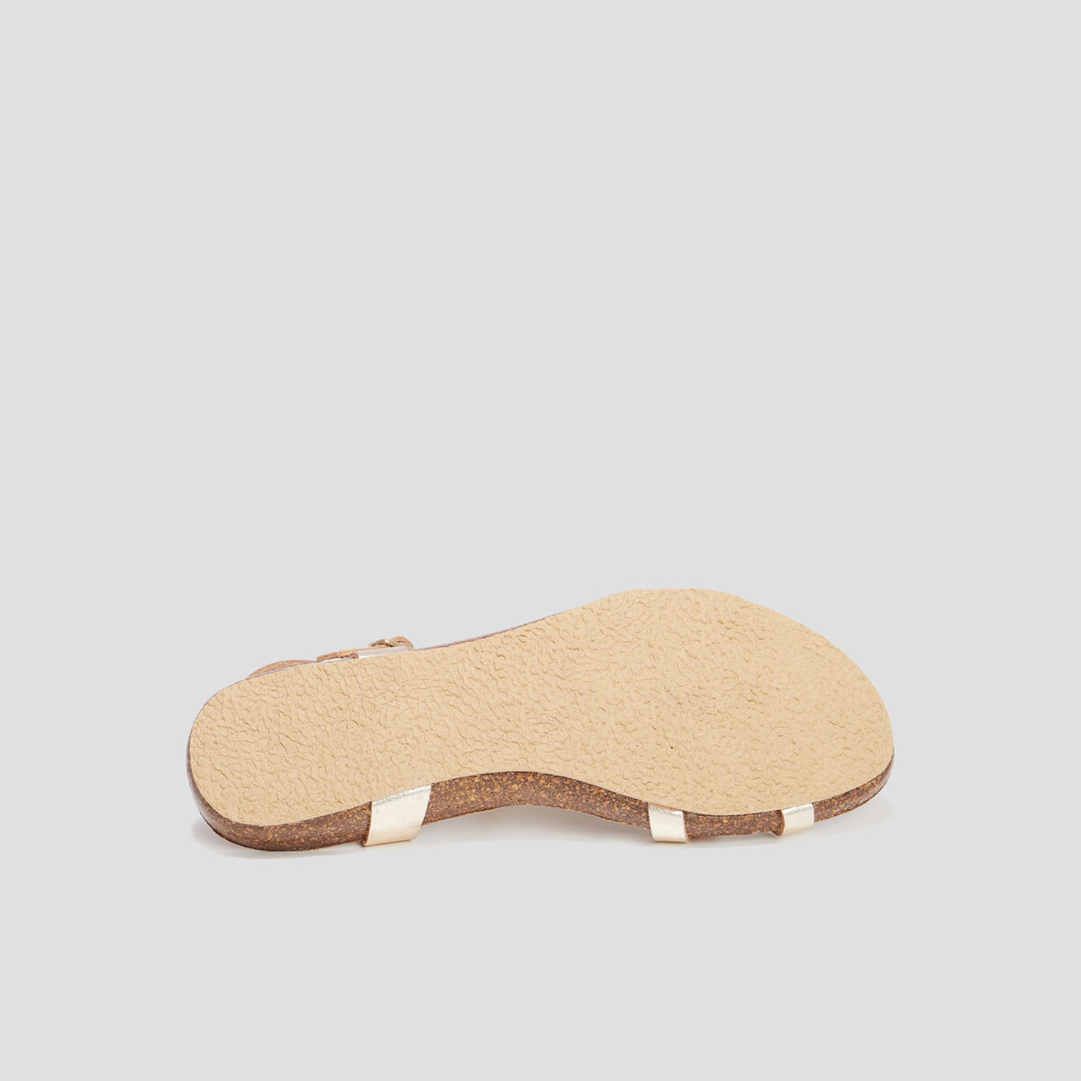 Sandales plates en cuir Creeks jaune or femme