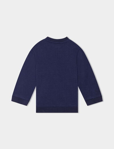 Sweat poche ventrale manches longues bleu marine bébé garçon
