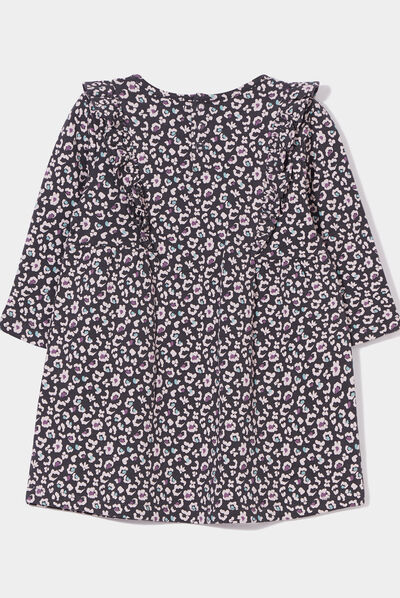 Ensemble robe et legging coton gris foncé bébé fille
