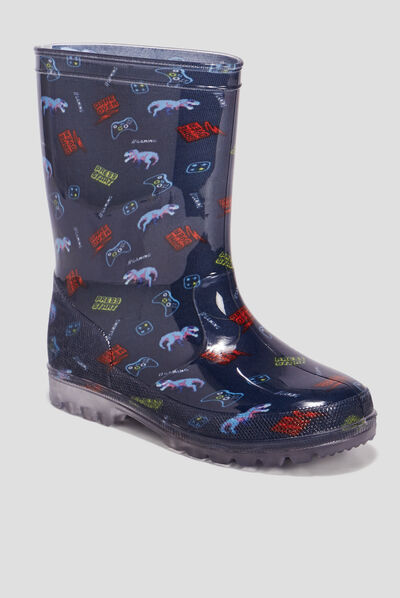 Bottes de pluie imprimé bleu marine garçon