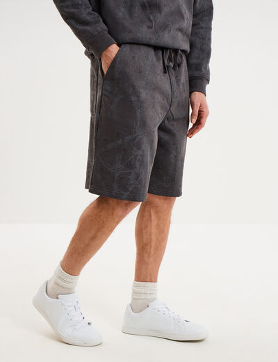 Short de jogging long coupe large gris fonc&eacute; homme