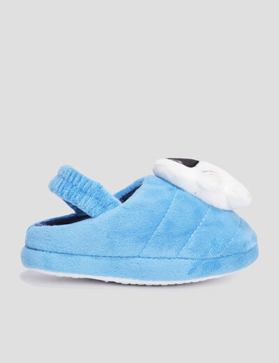 Chaussons mules avec élastique bleu garçon