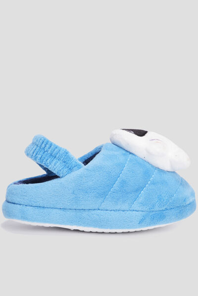 Chaussons mules avec élastique bleu garçon