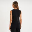 Gilet sans manches ajust&eacute; col en V noir femme