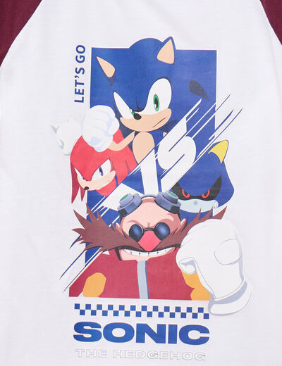 Ensemble pyjama pantalon t-shirt Sonic blanc gar&ccedil;on
